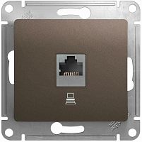 Розетка компьютерная без рамки Systeme Electric Glossa 1-м. RJ45 5e шоколад картинка